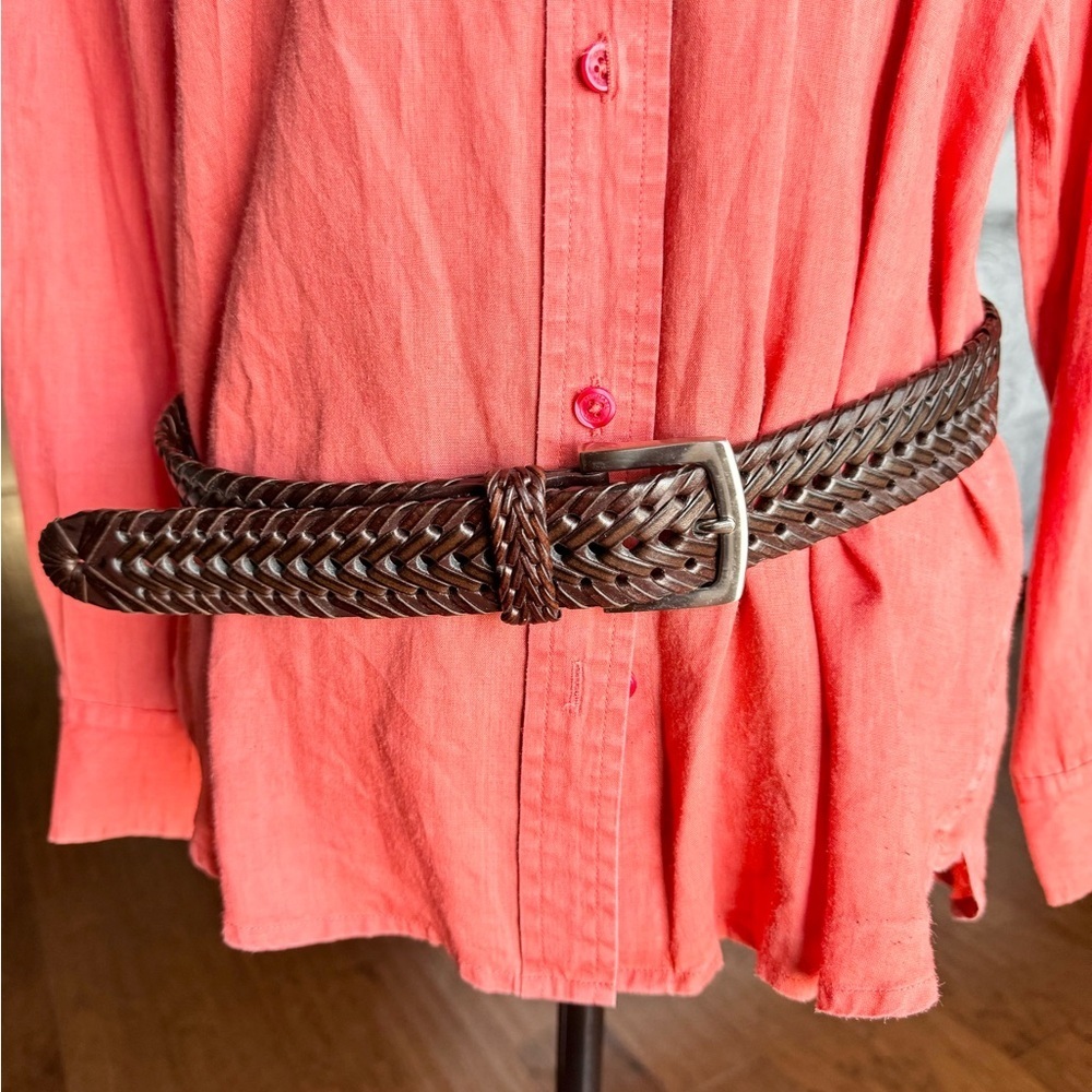 Brown Faux‎ Leather Braided Western Belt